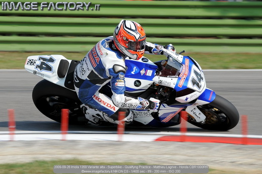 2009-09-26 Imola 1359 Variante alta - Superbike - Qualifyng Practice - Matthieu Lagrive - Honda CBR1000RR